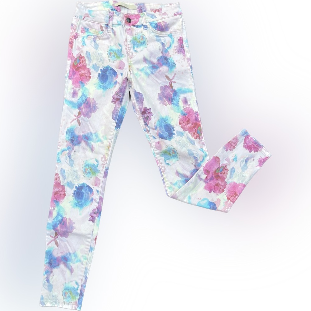 Joe Jeans Multi Floral Print Stretch Skinny Jeans Size 25